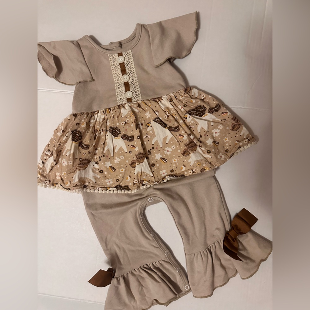 Ricrac & Ruffles Skirted Unicorn Romper
